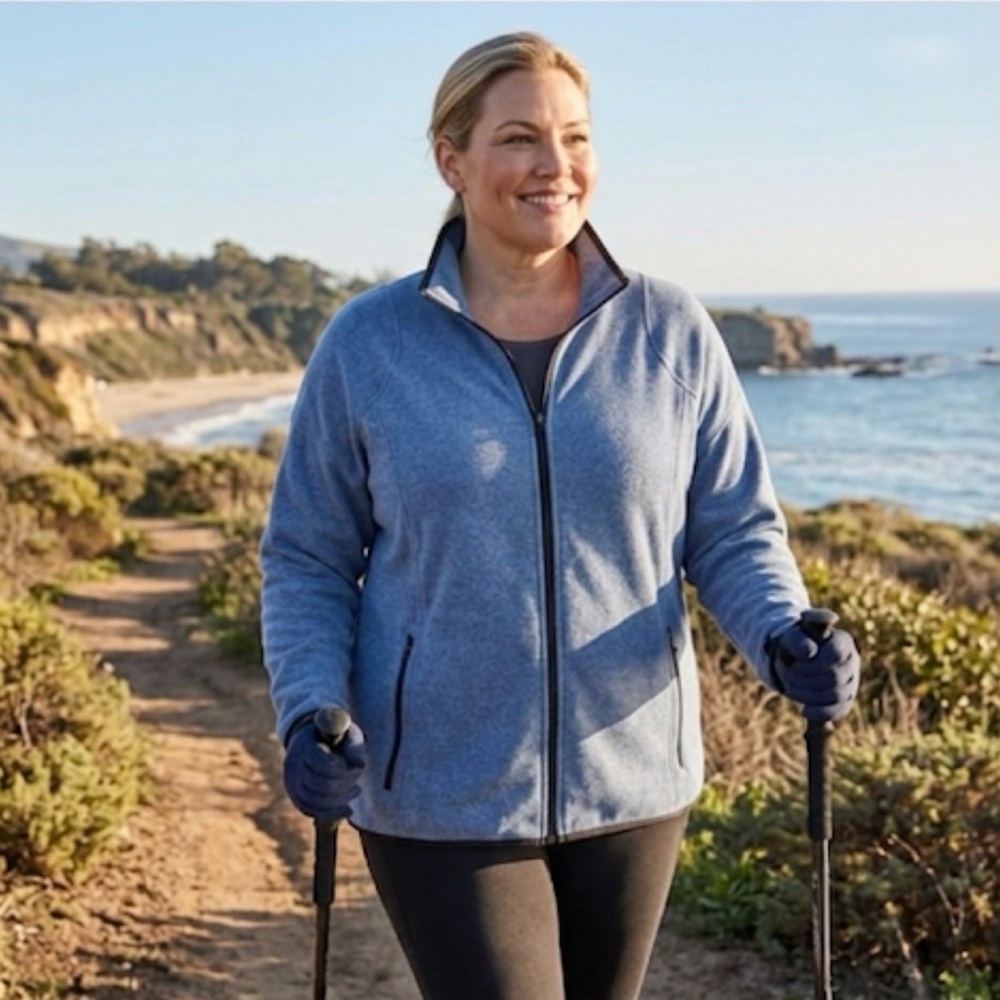Eddie Bauer Women's Blue Full Zip Athletic Jacket - Size 2X